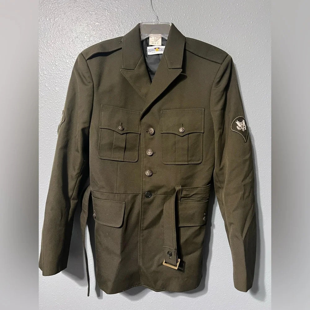 Flying Cross US Army Military Men’s Uniform Coat/Jacket Size 42S-C Dress Greens
